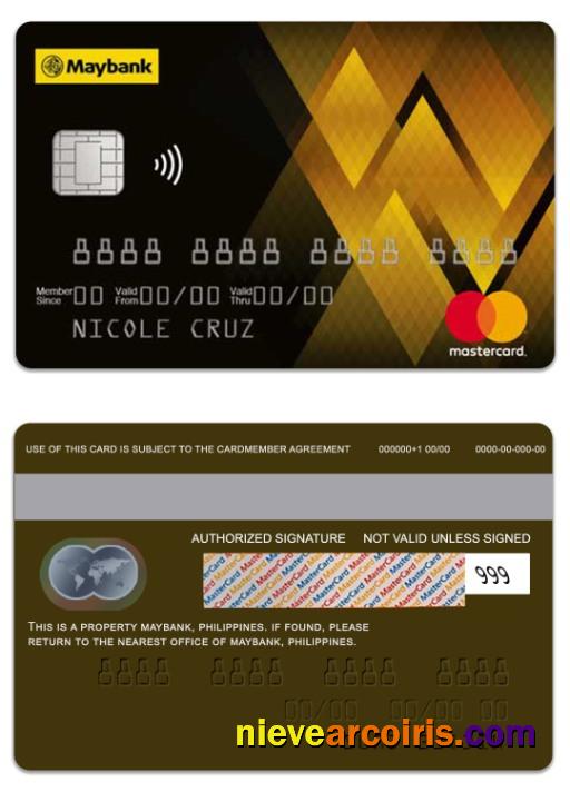 Philippines MayBank gold mastercard